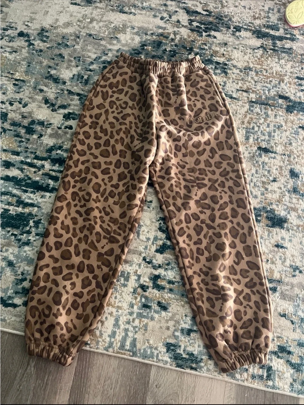 Kids Leopard Print Jogger Sweatpants - Brown
